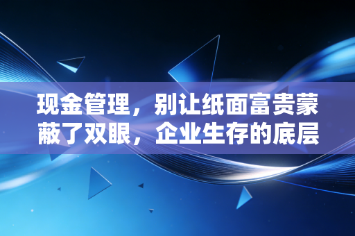 现金管理,别让纸面富贵蒙蔽了双眼,企业生存的底层逻辑