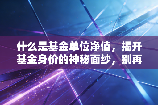 什么是基金单位净值，揭开基金身价的神秘面纱，别再被便宜蒙蔽了双眼