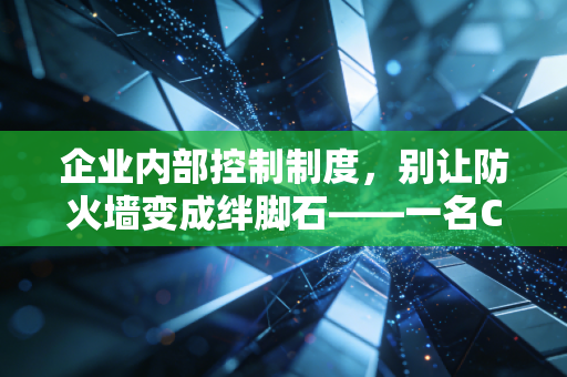 企业内部控制制度,别让防火墙变成绊脚石——一名CPA的真心话
