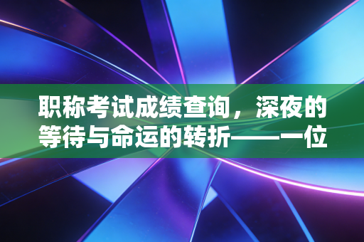 职称考试成绩查询，深夜的等待与命运的转折——一位注会老兵眼中的会计进阶之路