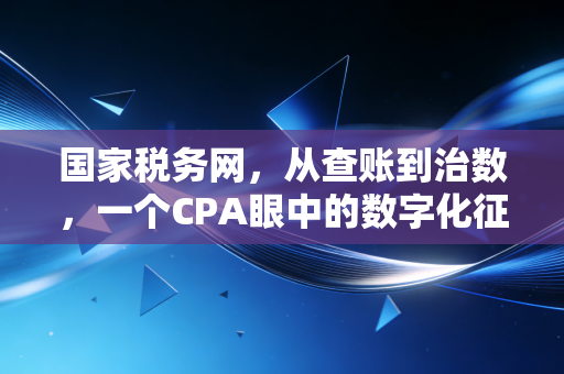 国家税务网,从查账到治数,一个CPA眼中的数字化征管变革