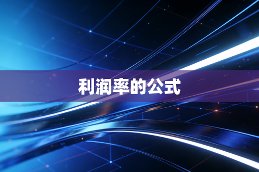 利润率的公式