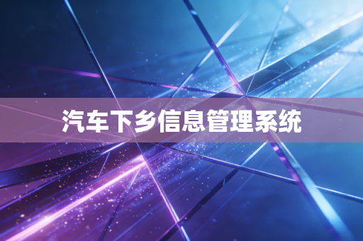汽车下乡信息管理系统
