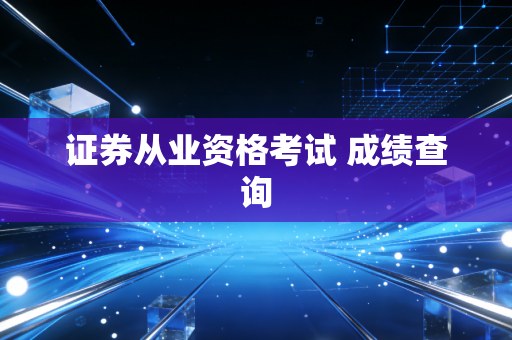 证券从业资格考试 成绩查询