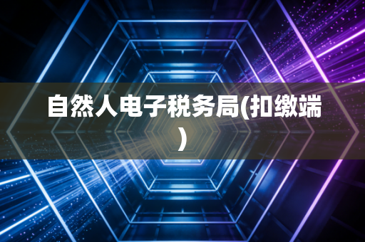 自然人电子税务局(扣缴端)