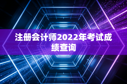注册会计师2022年考试成绩查询
