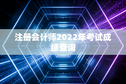 注册会计师2022年考试成绩查询
