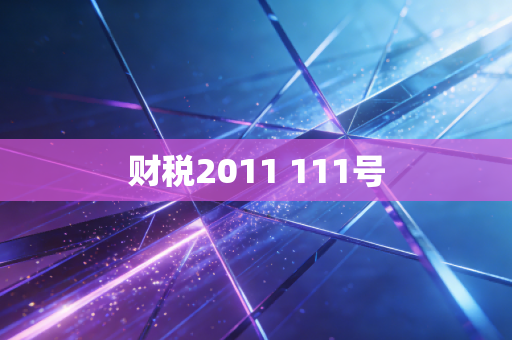 财税2011 111号