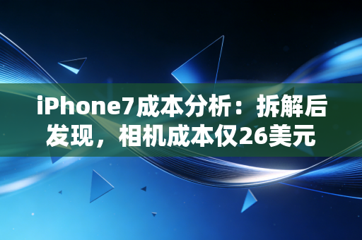 iPhone7成本分析:拆解后发现,相机成本仅26美元