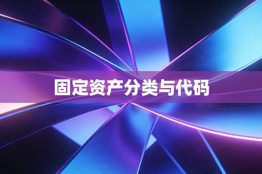 固定资产分类与代码