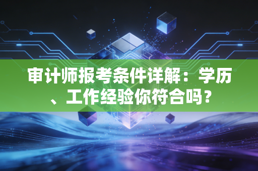 审计师报考条件详解:学历、工作经验你符合吗?