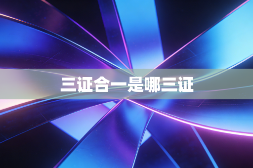 三证合一是哪三证