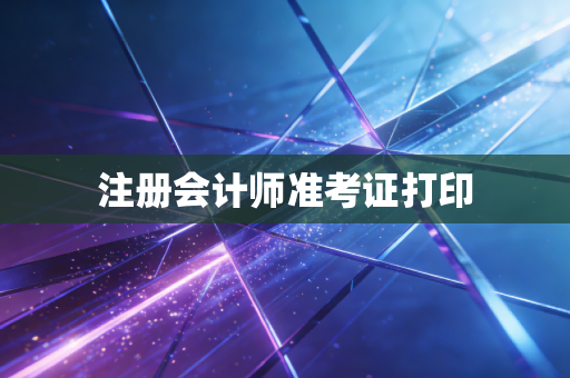 注册会计师准考证打印