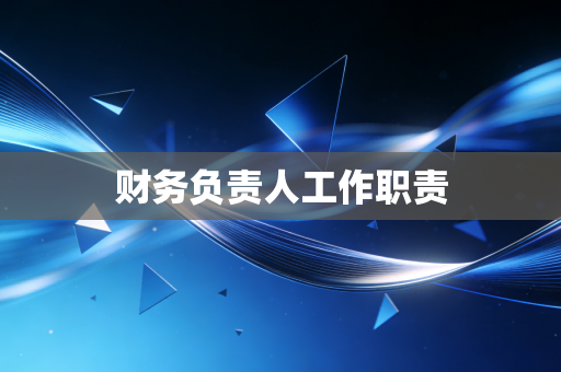 财务负责人工作职责