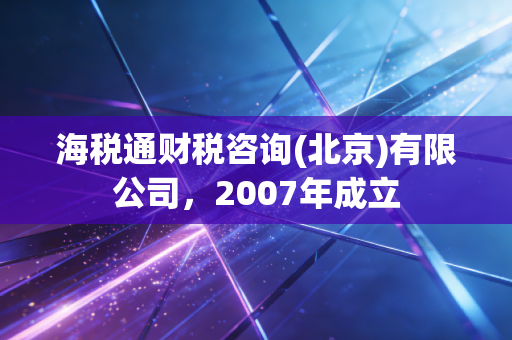 详细阅读:海税通财税咨询(北京)有限公司,2007年成立 海税通财税咨询(北京)有限公司,2007年成立