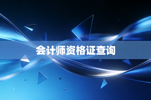 会计师资格证查询