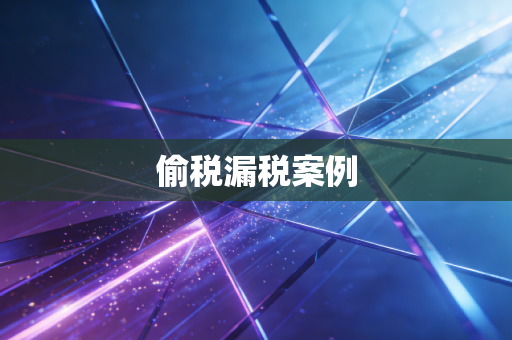 偷税漏税案例