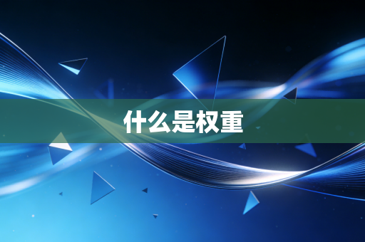 什么是权重