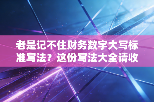 老是记不住财务数字大写标准写法?这份写法大全请收好!