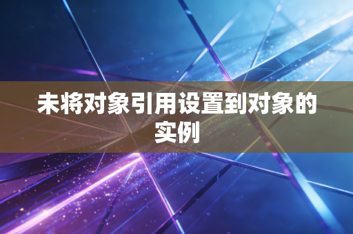 未将对象引用设置到对象的实例