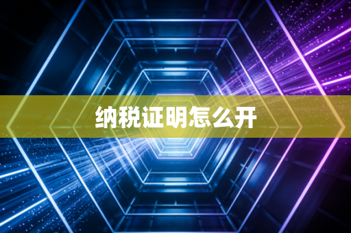 纳税证明怎么开