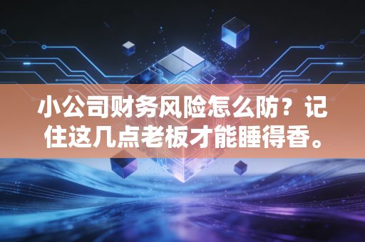 小公司财务风险怎么防?记住这几点老板才能睡得香。