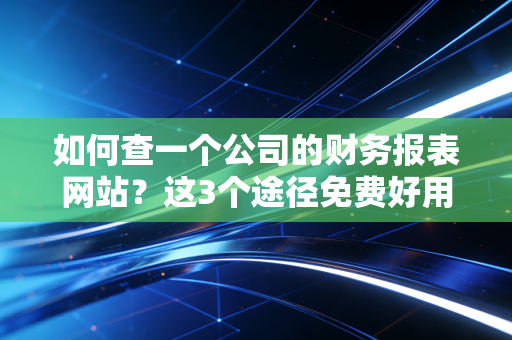 如何查一个公司的财务报表网站？这3个途径免费好用