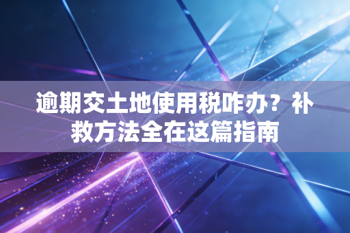 逾期交土地使用税咋办？补救方法全在这篇指南