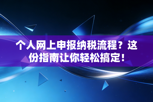 个人网上申报纳税流程？这份指南让你轻松搞定！