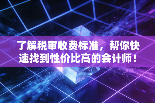 了解税审收费标准，帮你快速找到性价比高的会计师！