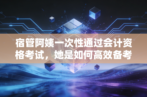 宿管阿姨一次性通过会计资格考试，她是如何高效备考的？