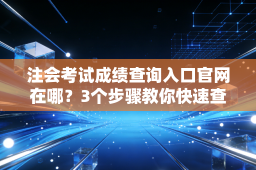 注会考试成绩查询入口官网在哪？3个步骤教你快速查分！
