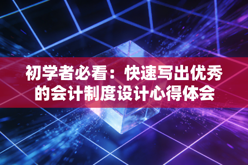 初学者必看：快速写出优秀的会计制度设计心得体会