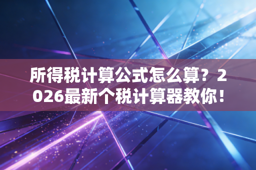 所得税计算公式怎么算?2026最新个税计算器教你!