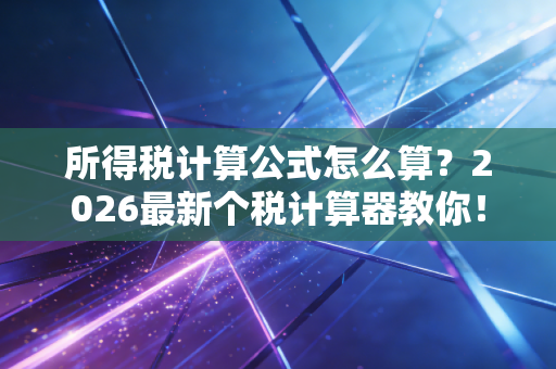 所得税计算公式怎么算？2026最新个税计算器教你！