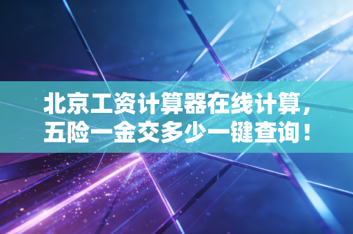 北京工资计算器在线计算，五险一金交多少一键查询！