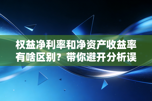 权益净利率和净资产收益率有啥区别？带你避开分析误区。