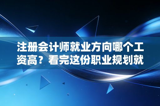 注册会计师就业方向哪个工资高?看完这份职业规划就懂了!