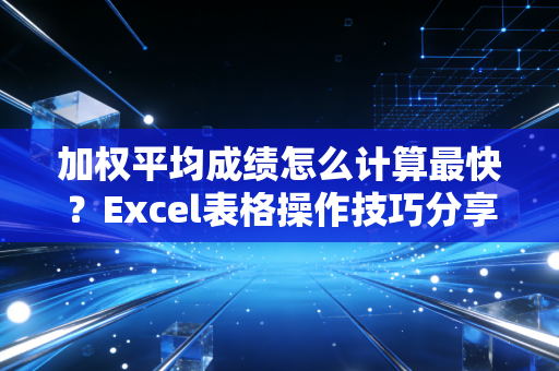 加权平均成绩怎么计算最快？Excel表格操作技巧分享！
