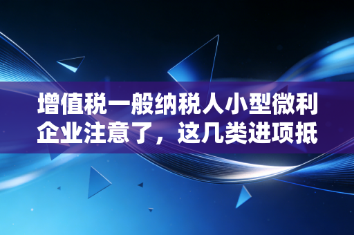 增值税一般纳税人小型微利企业注意了，这几类进项抵扣要记牢！