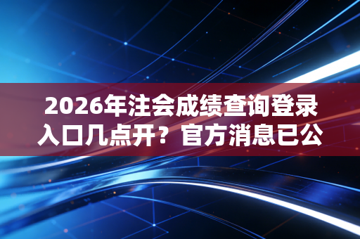 2026年注会成绩查询登录入口几点开？官方消息已公布！
