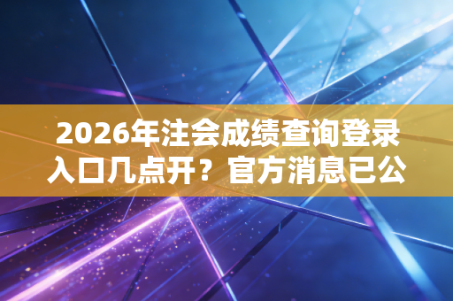 2026年注会成绩查询登录入口几点开？官方消息已公布！