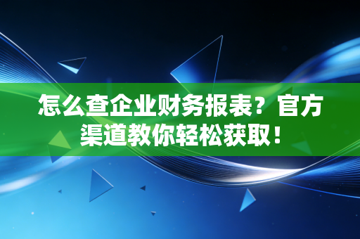 怎么查企业财务报表?官方渠道教你轻松获取!