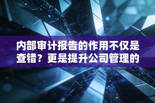 内部审计报告的作用不仅是查错?更是提升公司管理的基石!