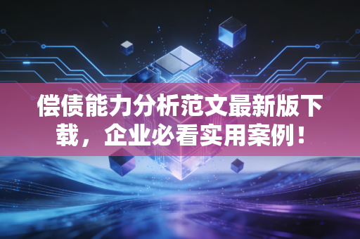 偿债能力分析范文最新版下载,企业必看实用案例!