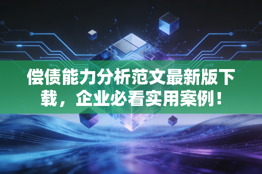 偿债能力分析范文最新版下载,企业必看实用案例!