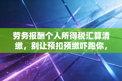 劳务报酬个人所得税汇算清缴，别让预扣预缴吓跑你，年底这一步才是真金白银的救赎