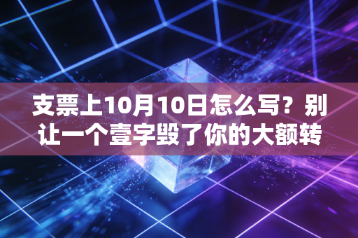 支票上10月10日怎么写？别让一个壹字毁了你的大额转账，资深注会带你避坑