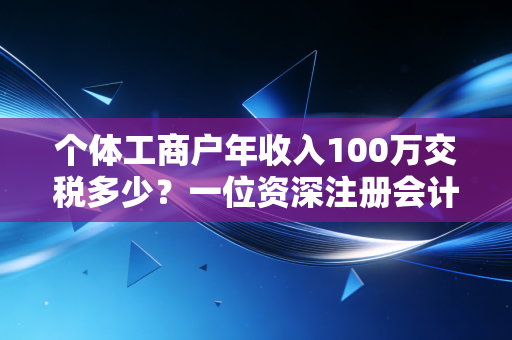 个体工商户年收入100万交税多少？一位资深注册会计师的深度解析与实操建议