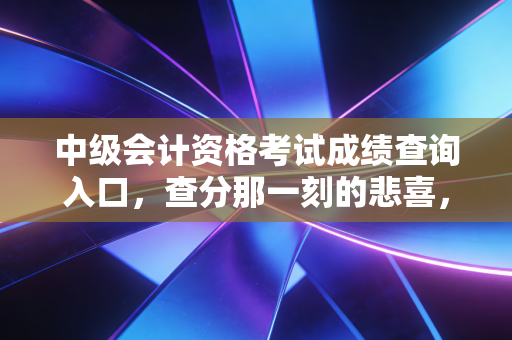 中级会计资格考试成绩查询入口，查分那一刻的悲喜，我都懂
